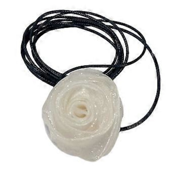 Säädettävä kukka choker kaulakoru korut tyylikäs kukka kaulakoru asuste huomiota herättävä naisten choker ketjut koriste White