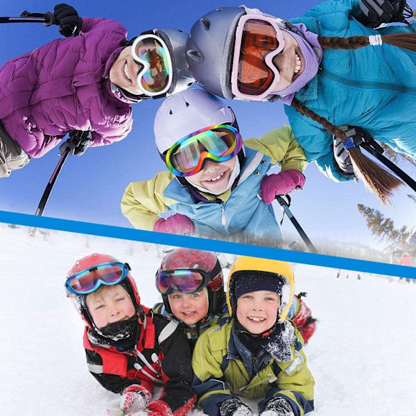 Skibriller, 2-pak - Sort Multifarvet/Regnbue Multifarvet, Sne