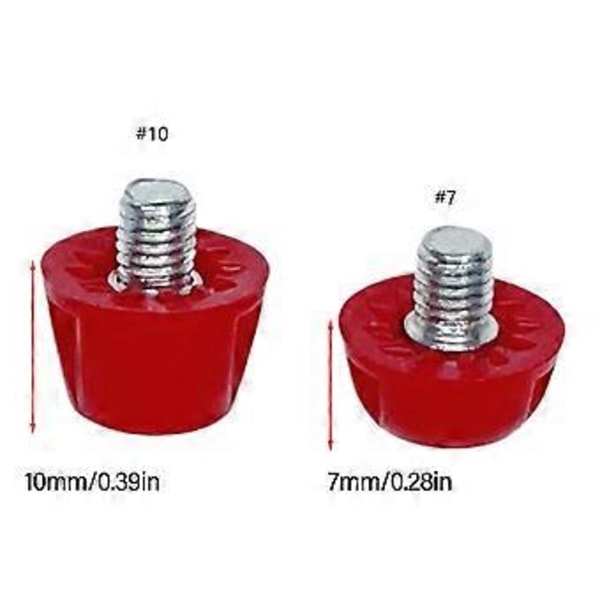 12 kpl Jalkapallokenkien Vaihtopiikkejä 10mm/7mm Ammattimaiset Jalkapallokenkien Nastat 5MM Kierteellä Jalkapallo Jalkapallokenkiin, Tiilenpunainen Brick red 7mm