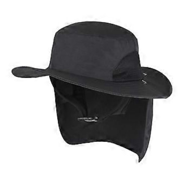 Surf Bucket Hatt Bredbrättad Solhatt Andningsbar Vuxen Unisex Fiskarhatt Portabelt Visir Fiskemössor för Camping Kajakpaddling Surfing Vandring Fiske (Svart)