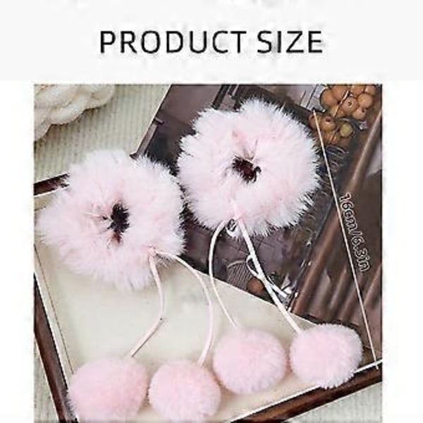Pörröinen pehmoinen hiuslenkki Anime-nutturat Scrunchies Joustava poninhäntäpidike Aikuiset Lapset Festivaali Hiuslenkki Talvikäyttöön Punainen Red B