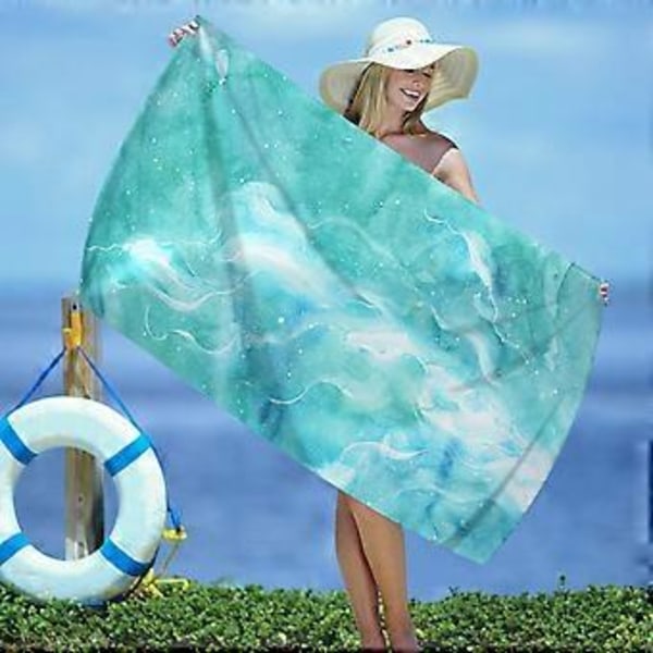Mikrofiber Strandhandduk Superlätt Färgglad Badhandduk Sandtät Strandfilt Multifunktionell Handduk För Resor Simbassäng 30x60 Tum