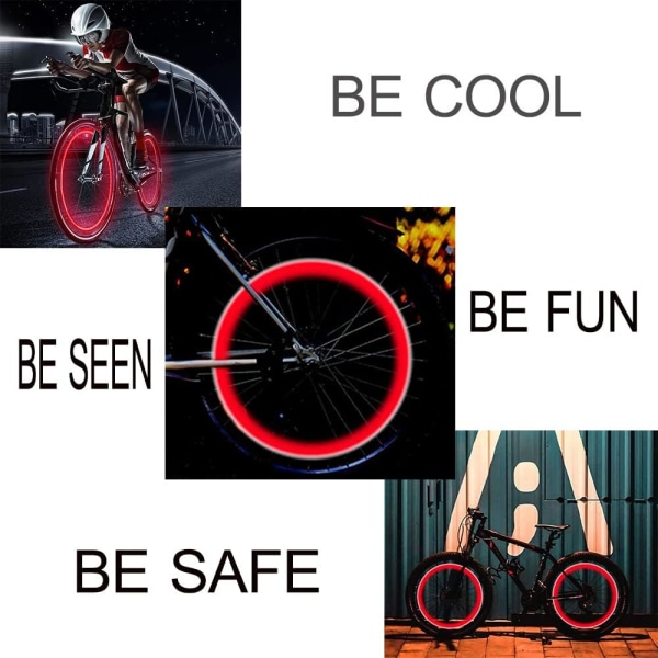 12 stk. LED cykelhjul lys dæk dæk ventilhætter neon lys til