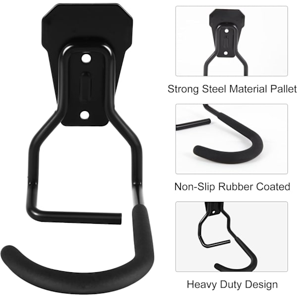 2-pack vertikala cykelkrokar för cykelställ, cykelställ, kraftig H