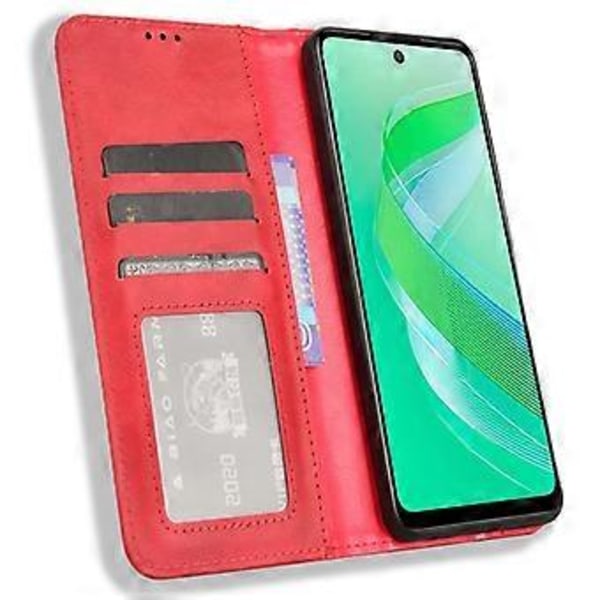 För Infinix Smart 8 4G X6525/Smart 8 HD 4G Retro PU Läder Telefonfodral Plånbok Ställ Skydd Style C