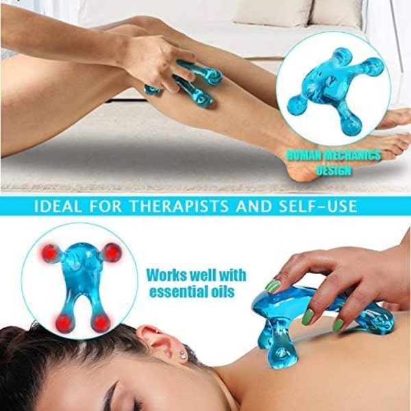 Blå Myofascial Trigger Massager Tool, 4-punkts Massageenhed
