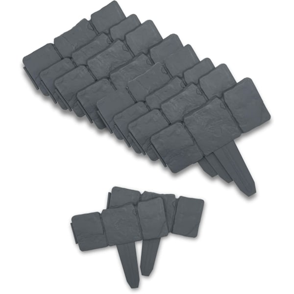 Pakke med 10 - Havekant i stenlook 25 x 10 CM - Grå