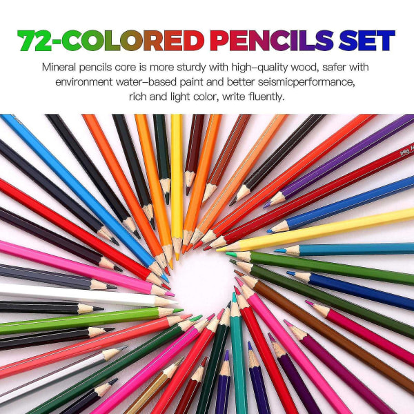 72 färgpennor för vuxna professionella set Målarpennor med roll up canvas...