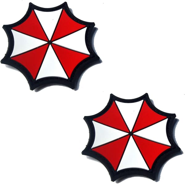 2 st Resident Evil Umbrella Corporation PVC Patch Märken Emblem
