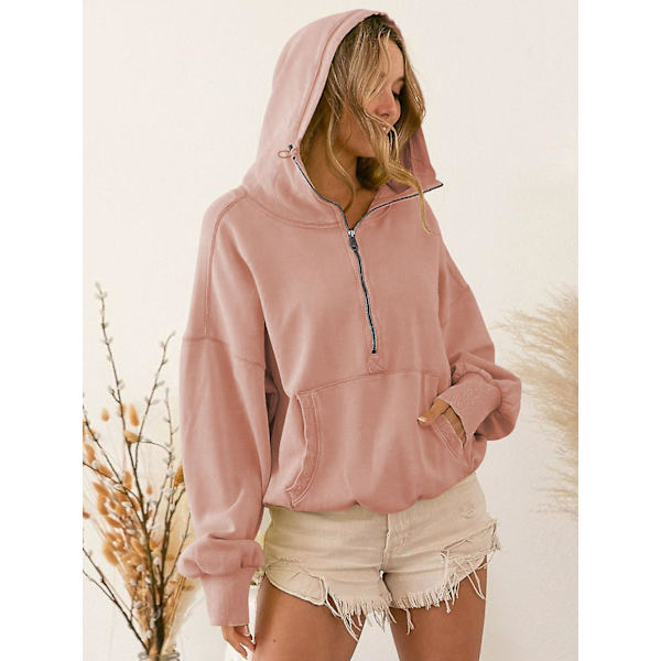 Sport Hoodie Fashion Hoodie Dragkedja Snörning Långärmad Topprock.XL.lotus rotstärkelse