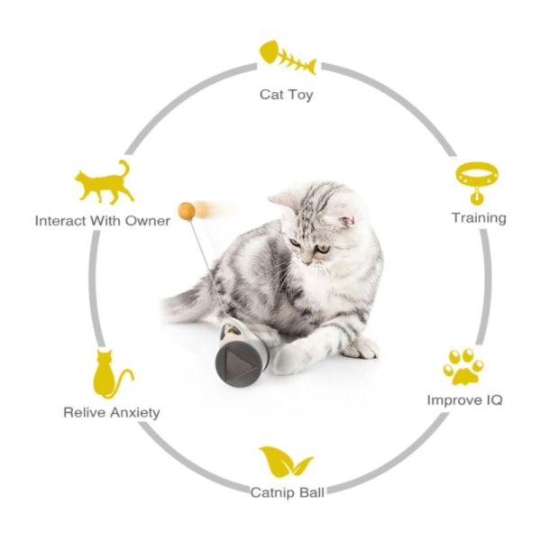 Kæledyr Legetøj Kat Legetøj Interaktiv Kattebold Indendørs Automatisk Roterende Ca