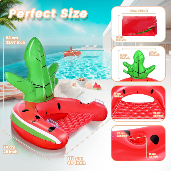 Uppblåsbara poolflottörer, uppblåsbar poolflottörstol, flytande skinka