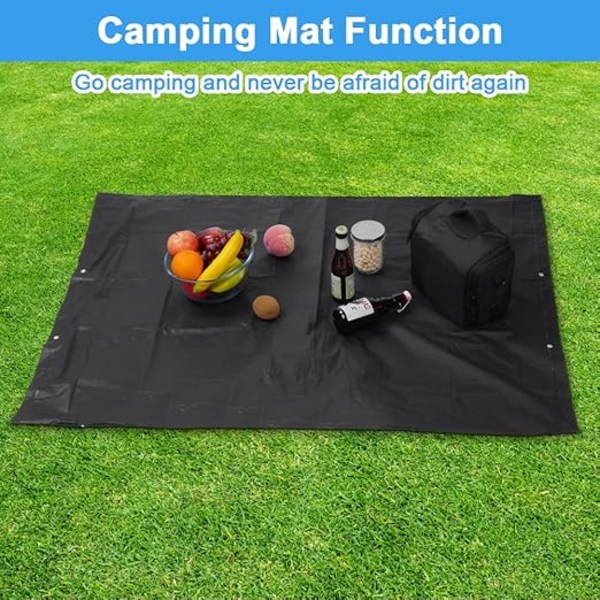 2 Voksen Vandtæt Poncho, Genanvendelig Regnponcho, EVA Regnponcho, Let Vandtæt Regnjakke med Hætte, Camping, Vandreture, Sort