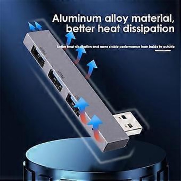 3 I 1 USB-hubb 3 Port USB 3.0 Adapter Portabla Mini Dockningsstationer Ultratunn 5Gbps/480Mbps 02 3 IN 1