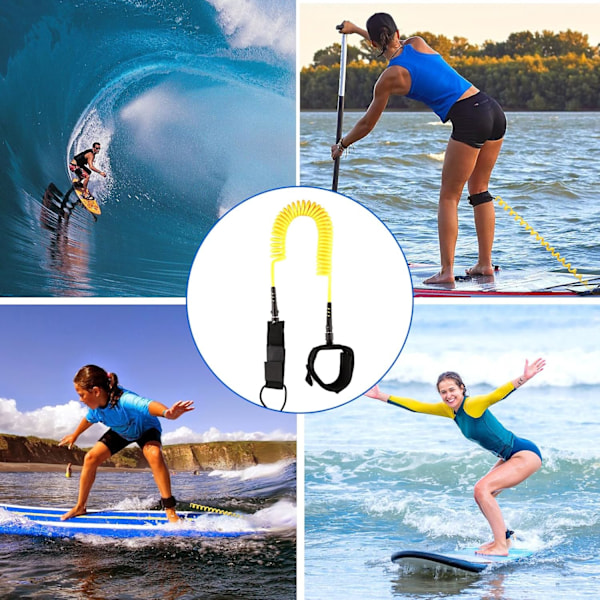 3 meter Surf Leash, 7mm Sup Ankel Gul Leash, Fodline til Paddle