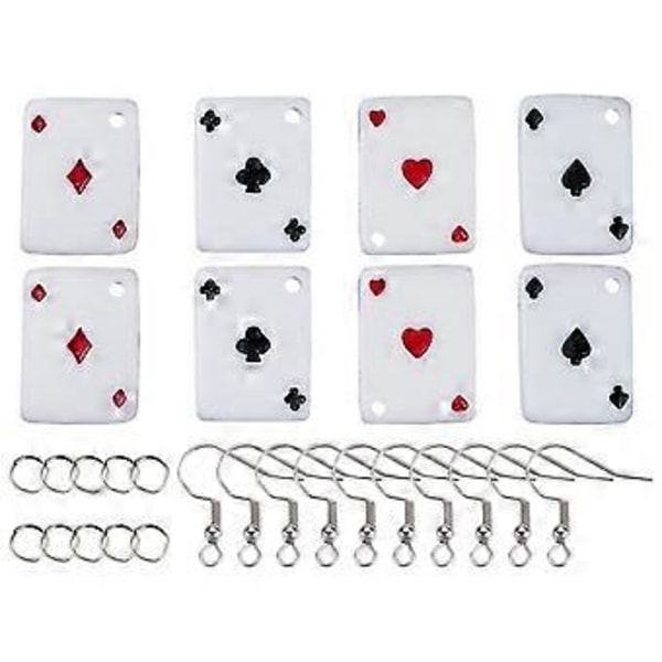1 æske med kreativt poker mønster vedhæng DIY hængende smykke tilbehør håndværk fremstillingsdel