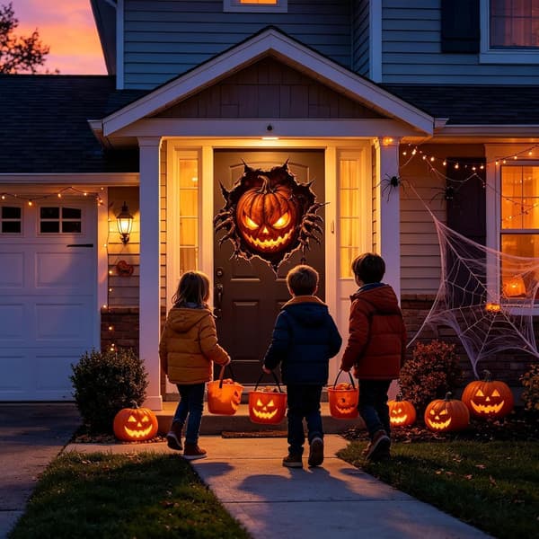 Halloween Spooky-Themed Wall Decals for Home Decor, Halloween 3D Wall Decals - D
