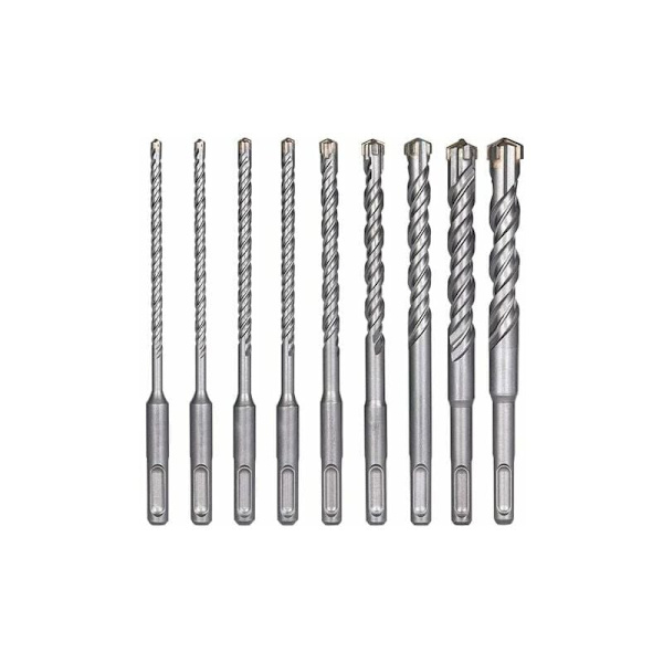 9 kpl betoniporanterää (5 mm 16 x 160 mm), SDS-Plus sähkövasarapora