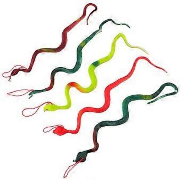 5 stk. Simulations Gummi Slange Legetøj Falsk Kunstig Faux Slange Model Legetøj Falsk Slange Fest Dekoration Dyregave til Børn Tilfældig)