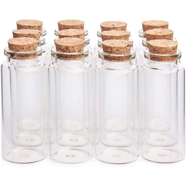 30x30 mm 10 ml miniburkar glasflaskor med träkork (12)