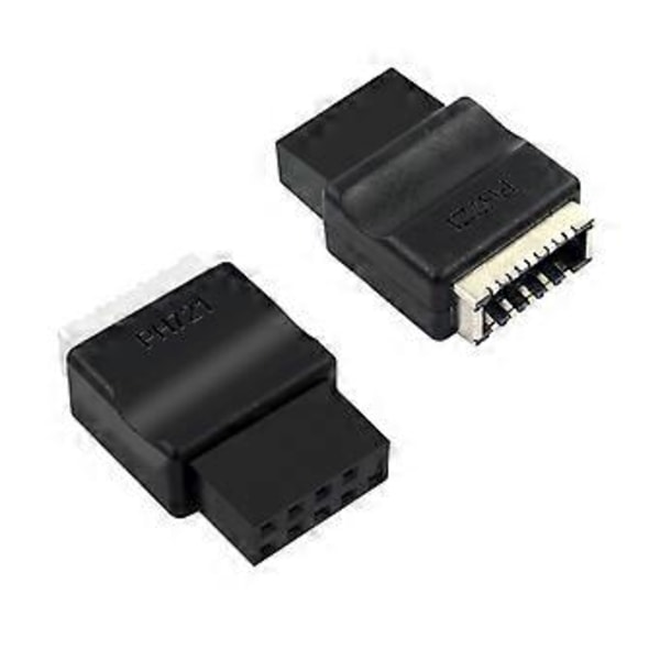 Moderkort USB 2.0 9Pin till Typ Frontanslutningar Omvandlare Moderkort 9Pin Typ Adapter 9Pin USB Header för Stationär Dator