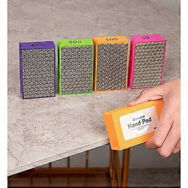 Cale Poncer Handhållen Diamant - Handhållna Diamantpoleringsdynor, Manuella Diamantslippblock, för Polering av Sten, Glas, Kakel, Bt