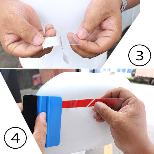 2 kpl Auton Takapenkkipeilin Tarrat - Punainen  Koriste DIY Auton Runko Tarra