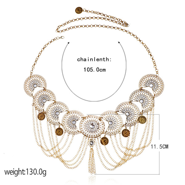 Boho Mynt Magekedja Rhinestone Midjekedjor Dans Sommar Kroppssmycke