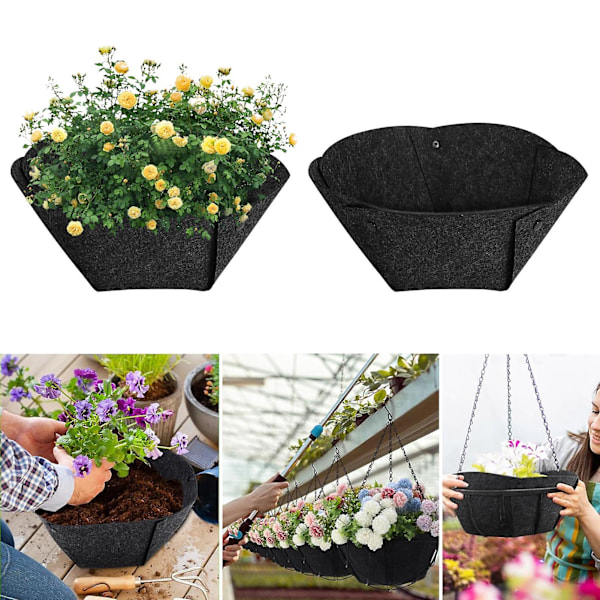 4 stykker cirkulær filt blomsterpotte kurvforing for at forhindre fugle i at bygge rede. Kokosforing erstatning, 14 tommer