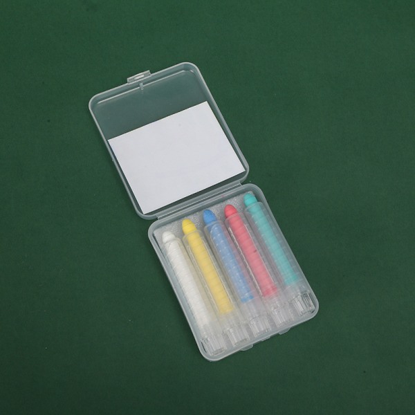 Fyra set, 5-pack dammfria färgade kritpennor med krita Hol
