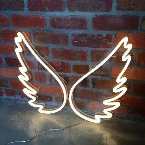 LED Neon Light Sign Angel Wing USB Operated Night Lights Decorati