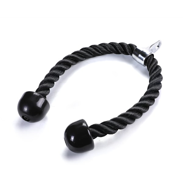 Triceps Rope Nylon Dobbel Håndtak For Trening(1 Stykke,svart）