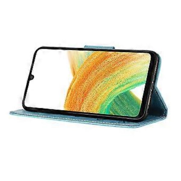 Fodral för Samsung Galaxy A05s 4G PU Läder Fjärilar Blomma Mobilskal Style E