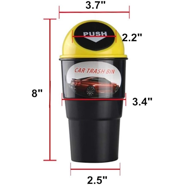 Auton roskakori, mukiteline, pieni roskakori autoon