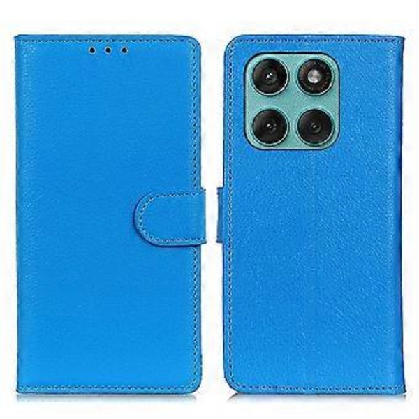 Plånboksfodral för Motorola Edge 60 Fusion 5G PU Läder Telefonskal Litchi Textur Blue