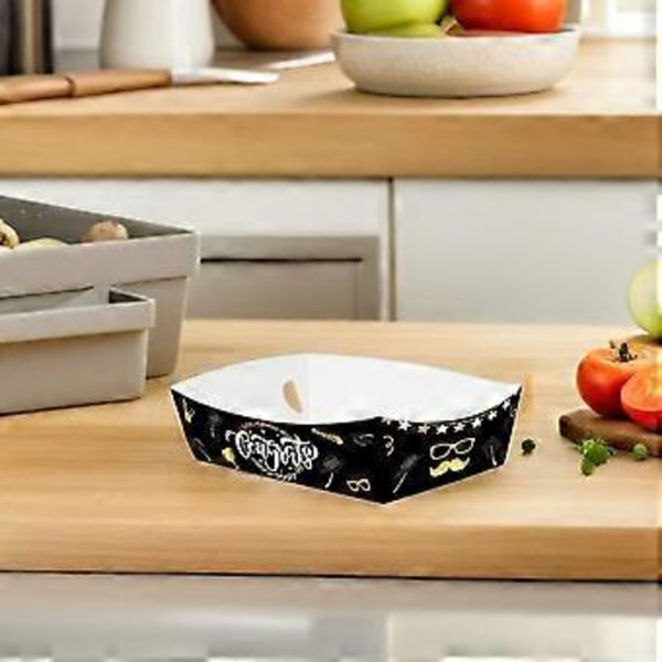 24 kpl Valmistujaispaperiset Ruoka-astiat Onnea Valmistuneelle Ruoan Tarjoiluvene Valmistujaisjuhlatarvikkeet Ranskalaisille Perunoille Kanalle Mozzarellatikuille