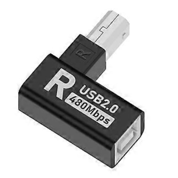 USB 2.0 B Han til Hun Adapter Forlænger Perfekt til Trange Pladsforhold og Kontorudstyr Plug and Play Bend right