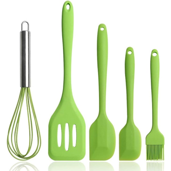 Green Silicone Spatula Kitchen Utensil Set - Spatula Basting Brus