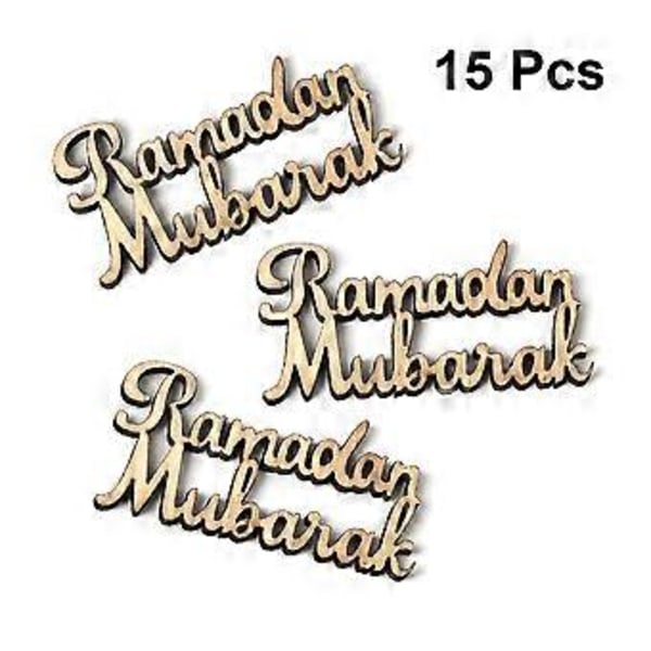 15 kpl Ramadan Mubarak Puukoriste, lavaste, puukoriste Lesser Bairam -festivaalijuhliin