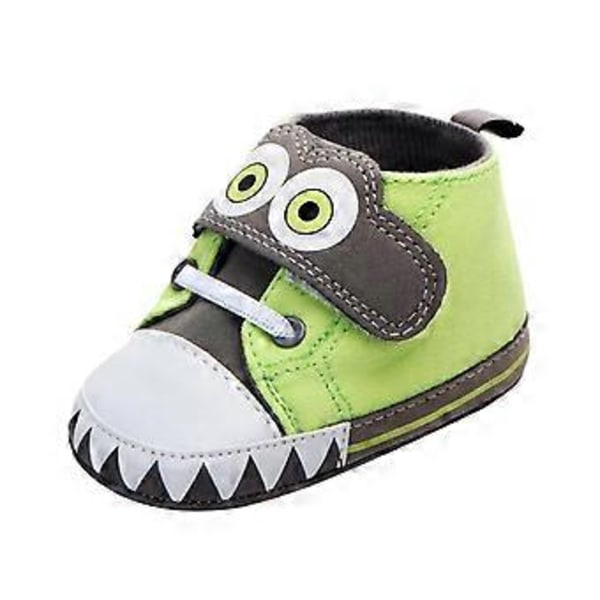 Baby Drenge Pige Sko Børn Småbørn Store Øjne Anti-Slip Sko Prewalker (Grøn) Green