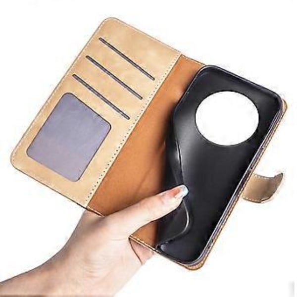 Til Xiaomi Redmi A3/Poco C61 4G Wallet Case PU Læder Farvesplejsning Stødsikkert Telefoncover Style C