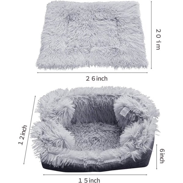 Furry Self Warming Cat Bed Mat, 2-i-1 Mjuk Husdjur Sovande Filt