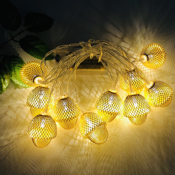 Fairy Lights, 1,5m 10 LED hasselnød Fairy Lights til udendørs, Indo