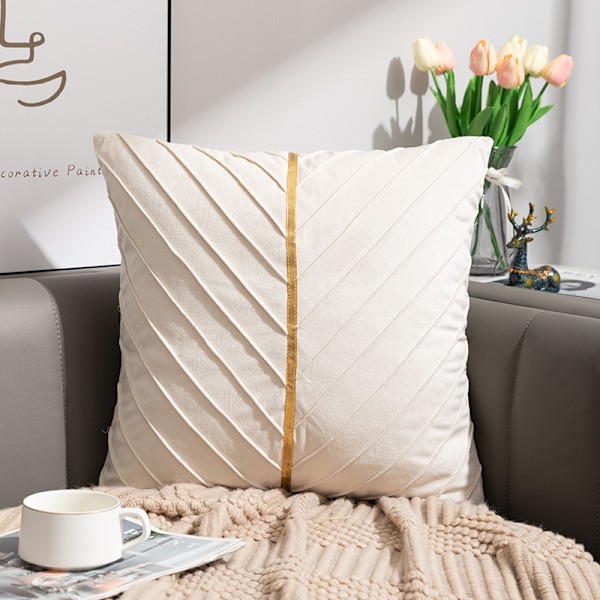 2 tyynynpäällistä, beige samettityynynpäälliset tyynyliina