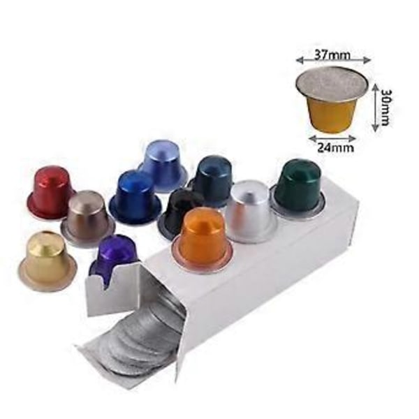 100 st Kaffekapslar Engångs Kaffepods Tomma Aluminiumfolie Kaffekapslar Med Lock Kaffeutrustning Kaffebryggare Verktyg  Himmelsblå Sky Blue