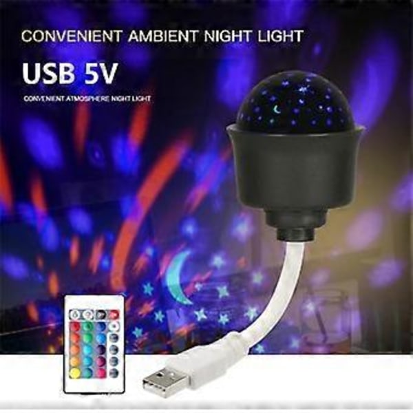 Stjerneklart Himmel LED Natlampe USB Drevet Stjerneprojektor LED Lampe RGB LED Atmosfære
