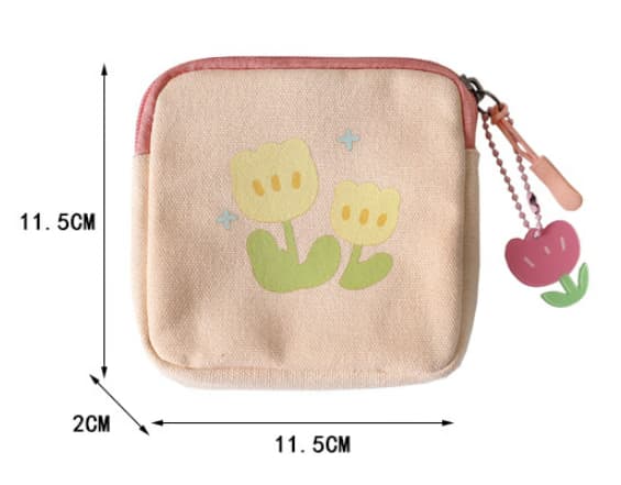 3-pack hygienbindor förvaringspåse för kvinnor (gul, rosa, blå)