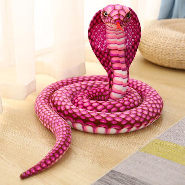 80cm Gullfarget Python Cobra Simulering Plysjdukke - Lilla