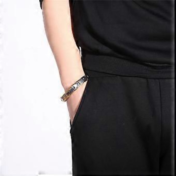 Magnetarmband Terapi Viktminskning Artrit Hälsa Smärtlindring för Män Pojke black01