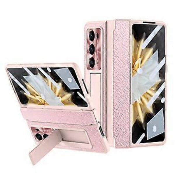 För Honor Magic V2 5G Ställ Mobilskal Hårt PC-skyddsfodral med Härdat Glas Skärmskydd Style C